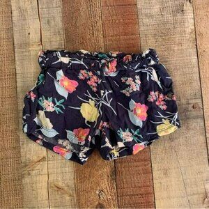 Roxy girls lightweight navy blue floral shorts -6